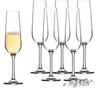 Lot de 6 verres à vin en cristal avec tige haute, dans une boîte cadeau Bohemia Porto (flûtes à champagne - 200 ml)
