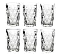 Lot de 6 verres à vin et verres à boire vintage colorés avec motif diamant (Rombus), verres à cocktail avec gaufrage, verre à boire, verre à vin, verre à eau, verre transparent