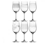 Lot de 6 verres à vin gravés 430ml - Leonardo - Transparent -