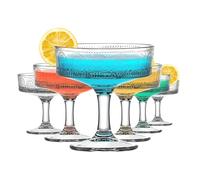 Lot de 6 verres coupés vintage de 200 ml, verres à martini, verres à cocktail cannelés floraux, verres à margarita transparents uniques, verres romantiques pour cocktail, vin, champagne