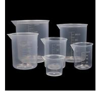 Lot de 6 verres doseurs gradués en plastique : 25 ml, 50 ml, 100 ml, 150 ml, 250 ml, 500 ml