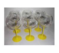 Lot de 6 verres Schweppes pieds jaune 600 ml neuf et officiel
