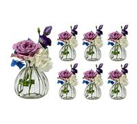 Lot de 6 Verres Transparents pour décoration de Table ou de Mariage Petites Fleurs Vase déco