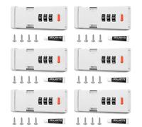 Lot de 6 verrous de sécurité sans clé pour armoires, loquet à combinaison à 90 degrés, verrou de sécurité durable en alliage de zinc pour tiroirs, casiers et portes de placard pliantes.(White)