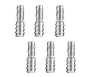 Lot de 6 vis à boulons avec double filetage - M8 x 20 mm à M10 x 20 mm - Adaptateur fileté à double extrémité en acier inoxydable 304 - Pour articulation en bois, pieds de meubles