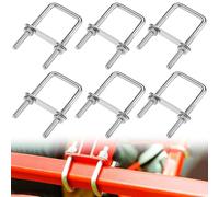 Lot de 6 vis à étrier M6, vis en U, 80 x 50 mm, boulons en U 304, en acier inoxydable 304, pour voiture, remorquage, navires, réparation
