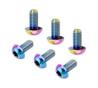 Lot de 6 vis de frein à disque Tc4 en alliage de titane M5 x 10 mm T25 Torx pour fixation de vélo Doré/argenté/multicolore (multicolore)