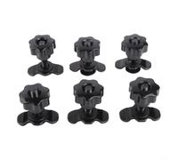 Lot de 6 vis de poignée en étoile M8 pour montage sur rail de bateau - Rails d'arrimage en aluminium de 20 à 45 mm - pour kayak, canoë, camping-car (M8 × 45 mm)