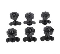 Lot de 6 vis de poignée en étoile M8 pour rail de bateau, kayak, canoë - Système d'arrimage en aluminium - Longueur de 20 mm à 45 mm - Pour camping-car et camion (M8 × 45 mm)
