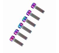 Lot de 6 Vis en Alliage de Titane M5x18 Vélo VTT Direction Guidon Tige Vis Boulon pour Potence de vélo (Multicolore)