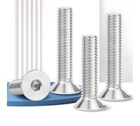 Lot de 6 vis M12, vis à tête plate M12 x 45 mm, boulons à tête fraisée M12-1,75 x 45 mm, vis et boulon en acier inoxydable 18-8, tache de machine, entraînement à six pans creux, filetage complet