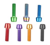 Lot de 6 vis M5 x 18 mm en acier inoxydable plaqué titane pour fixation de potence de vélo sur guidon de vélo de route et VTT (noir)