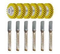Lot de 6 vis sans fin W10112253 avec 6 brosses de charbon, brosse de charbon et engrenage à vis sans fin de rechange pour mélangeurs Kitche-n-Aid 5K5SS, 5K45SS, 5KSM45EWH4, 3K5SS, 3K45SS, 4K45SS