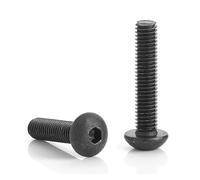 Lot de 60/30/20/10 vis à tête hexagonale M2,5 M3 M4 M5 M6 M8 M10 en acier de grade 12.9, vis à tête ronde à six pans creux L = 3-60 mm(6mm,M3(60PCS))