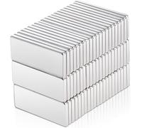 Lot de 60 aimants puissants en néodyme extra puissants - 20 x 8 x 1,5 mm - Pour tableau magnétique - Rectangulaires - Pour armoire de cuisine, bureau, tableau blanc