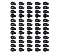 Lot de 60 anneaux anti-perte en silicone réglables pour stylos, porte-clés, dispositif de protection (20 mm) - Noir