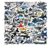 Lot de 60 autocollants avions combattants pour ordinateur portable - Cadeau pour enfants, adolescents, adultes, garçons, avions - Autocollants esthétiques en vinyle imperméables pour scrapbooking,