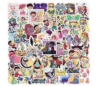 Lot de 60 autocollants étanches en vinyle pour adultes, adolescentes, filles, enfants, mur, téléphone, ordinateur portable, skateboard, bagages Motif Star vs. The Forces of Evil American Cartoon