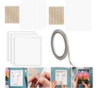 Lot de 60 autocollants LED blancs et ruban adhésif en tissu conducteur, kit de démarrage pour projets d'artisanat, ajoutez des lumières à un sapin de Noël, illuminez une maison, créez une scène