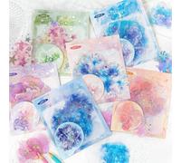 Lot de 60 autocollants pour scrapbooking - Accessoires esthétiques en PET - Lumière colorée - Pour accessoires de bullet journal, ordinateur portable, album photo, bricolage (série Flowing Light)