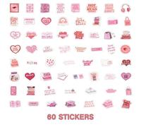Lot de 60 autocollants vintage roses pour Kindle - Autocollants esthétiques pour amateurs de livres pour Kindle - Accessoires de lecture et accessoires de lecture - Accessoires de lecture vintage