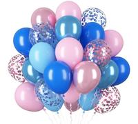 Lot de 60 ballons bleus et roses en latex à l'hélium pour mariage, anniversaire, fête nuptiale, remise de diplôme, décoration de fête