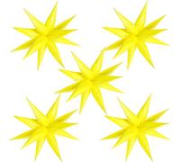 Lot de 60 ballons en forme d'étoile de 66 cm, jaune macaron/rose barbie, ballon étoile à 12 points, ballon étoile explosive pour anniversaire, mariage, remise de diplôme, fête du Nouvel An (jaune macaron)