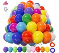 Lot de 60 ballons en latex naturel épais et épais pour décoration de fête à l'hélium ou à l'air - 30,5 cm - Couleurs mélangées