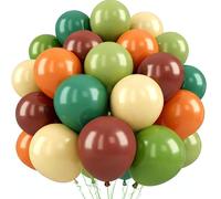 Lot de 60 ballons orange vert sauge de 30,5 cm avec ballons en latex pour jungle, safari, forêt sauvage, anniversaire, mariage, fête prénatale neutre, décoration de fête