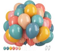 Lot de 60 ballons rétro bohème, 30 cm, arc-en-ciel, bleu, rose, vintage, bleu poussiéreux, rose, vintage, pastel, jaune, beige, pour l'été, la fête prénatale, l'espace, les anniversaires