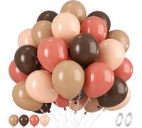 Lot de 60 ballons roses marron rétro avec ballons en latex beige marron kakhi, nude, bohème, de 30 cm, pour anniversaire, mariage, fête nude, remise de diplôme, décoration de fête