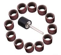 Lot de 60 bandes abrasives grain 80 pour outils rotatifs avec 2 mandrins en caoutchouc, compatibles avec Dremel 4000 4200 4300 et autres 12,5 mm x 12,5 mm