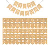 Lot de 60 bannières personnalisées et réutilisables, panneau Mr et Mme pour décoration de fête, anniversaire, fiançailles, fête de vacances, bannière en papier kraft, bannière à faire soi-même