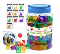 Lot de 60 blocs géométriques 3D pour la pensée logique | Mathématiques pour l'école, formes 3D pour maternelle, salle de classe, maison, voyage, filles, enfants d'âge préscolaire