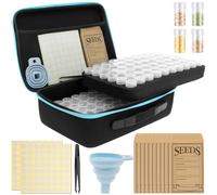 Lot de 60 boîtes de rangement pour semences, avec étiquettes autocollantes, pincettes, en plastique, boîte de rangement transparente, pour le stockage des semences de légumes, de fruits et de fleurs