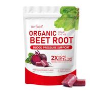 Lot de 60 bonbons gélifiés biologiques à base de racine de betterave, oxyde nitrique et support de pression, extrait de pépins de raisin et poudre de betterave