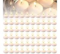 Lot de 60 bougies flottantes non parfumées - Bougies flottantes blanches pour dîner, mariage, piscine, spa, Saint-Valentin, baignoire, décoration de Noël
