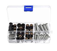 Lot de 60 boulons et écrous M4 M5 M6 en acier inoxydable 304 hexagonaux en caoutchouc pour moto, kayak, bateaux, écrous de pare-brise