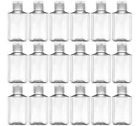 Lot de 60 bouteilles de désinfectant pour les mains octogonales vides de 60 ml avec bouchon à rabat - Plastique transparent, étanche, parfait pour les voyages, le bureau et un usage personnel