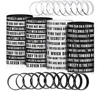 Lot de 60 bracelets de motivation en silicone avec citation inspirante - Bracelets extensibles pour hommes, femmes, adolescents - Fournitures de fête d'anniversaire, 30 styles, Silicone