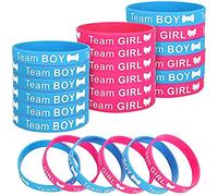 Lot de 60 bracelets en silicone pour révéler le sexe, garçons ou filles, bracelets en silicone, étiquettes de révélation du sexe, fournitures de fête, bleu et rose