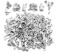 Lot de 60 breloques tibétaines en alliage de 6 styles de pom-pom girl en alliage tibétain pour la gymnastique, l'école, le sport, la fabrication de bijoux