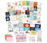 Lot de 60 cartes d'anniversaire uniques en vrac avec message à l'intérieur, 12,7 x 17,8 cm, assortiment de cartes d'anniversaire assorties avec enveloppes et autocollants dans une boîte en vrac.