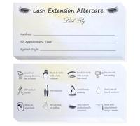 Lot de 60 cartes de soins postérieurs pour extensions de cils, 10 x 5 cm, gris jaune, remplissez des cartes de rendez-vous pour vos clients, fournitures d'extension de cils pour artistes de cils