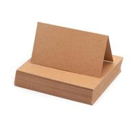 Lot de 60 cartes de table en papier kraft 9 x 10 cm - Cartes de place/cartes nominatives vierges à écrire soi-même pour mariage, anniversaire, baptême, fête