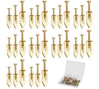 Lot de 60 chevilles auto-perceuses haute performance - 3 tailles - Chevilles sans perçage avec vis, vis métalliques et kit d'ancrage en acier galvanisé, pas besoin de percer ou de percer dans le mur