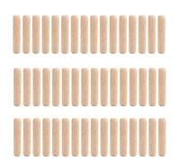 Lot de 60 chevilles en bois assorties, 6 mm x 50 mm, bouchons en bois, aiguilles coniques et nervurées pour rainures rainurées, bricolage, bricolage, menuiserie