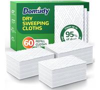 Lot de 60 chiffons de balayage secs pour balai Swiffer + serpillère, 4 tampons nettoyants pour nettoyer les cheveux, la saleté, la poussière, les chiffons secs jetables non parfumés pour la maison, la
