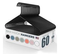 Lot de 60 cintres Super Robustes, en Plastique Solide, fabriqués aux États-Unis, pour placards et vêtements (Noir)