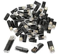 Lot de 60 connecteurs à pousser à 2 broches, bornes de jonction rapide sans soudure à basse tension pour bandes lumineuses LED, lampes et interrupteurs, convient aux fils de 20-24 AWG